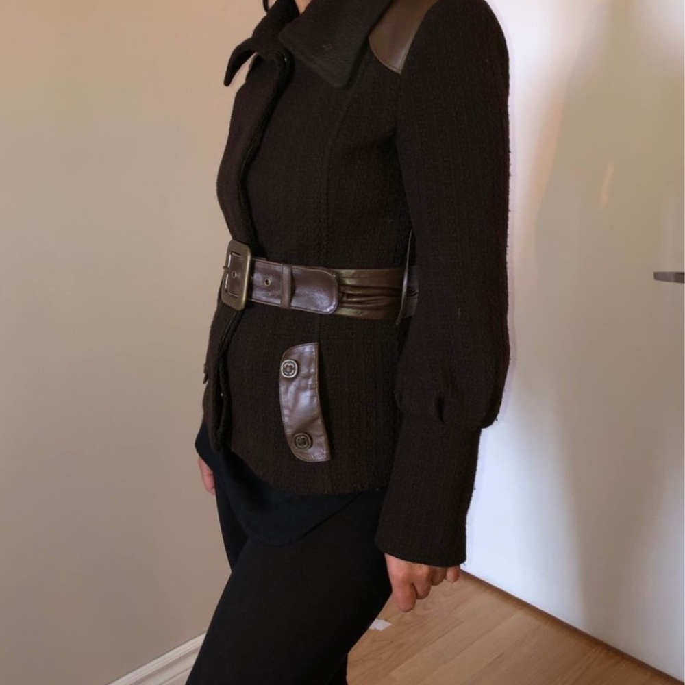 Mackage coat wool and leather small